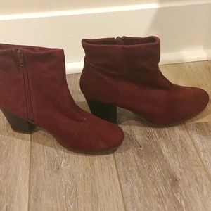 Maroon ankle boots.  Like new!